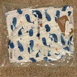 Angel Dear White and Blue Whale Baby Outfit